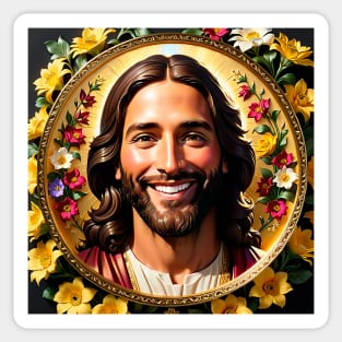 The flowers of Christ Jesus: The spring of salvation in my life! Happy Jesus! Sticker